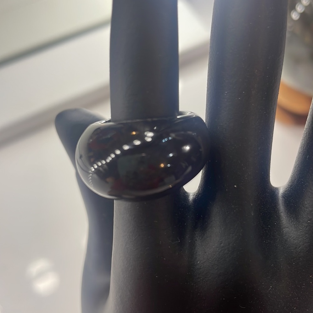 Black Obsidian cocktail, chunky ring, size 5 - Picture 6 of 6
